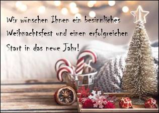 Weihnachtsgrüsse für unsere Kunden